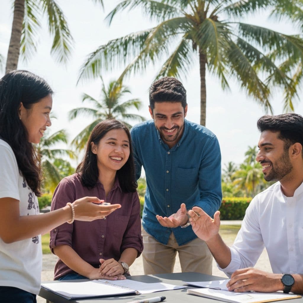 Students enjoying the Excel Summer Camp in tropical Malaysia