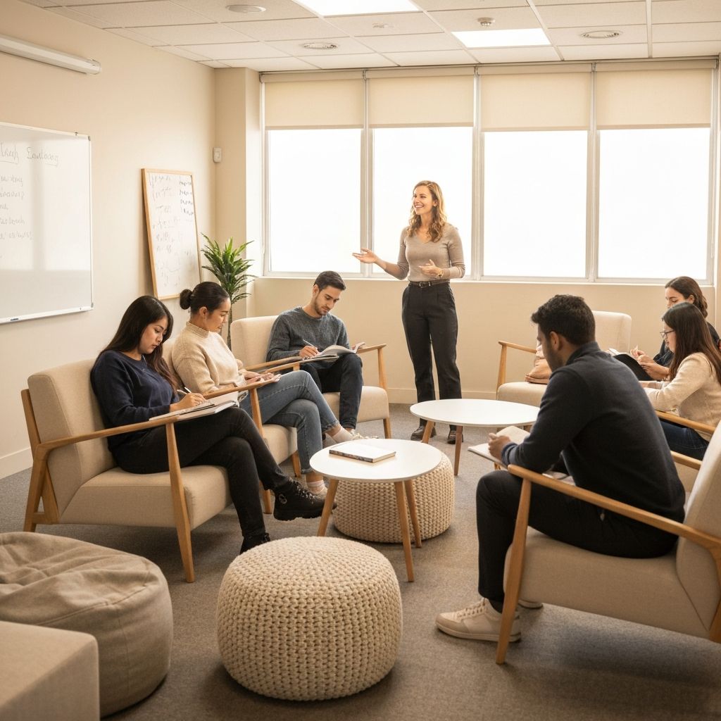 Students in a cozy winter classroom setting